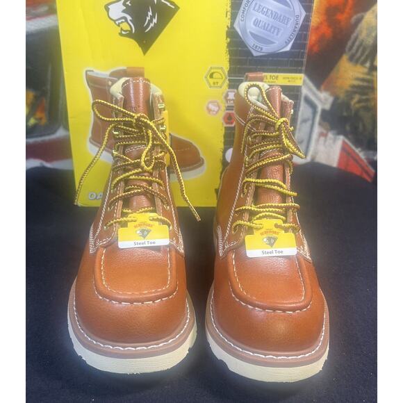 HERMAN SURVIVORS Size 7.5 Oakridge Leather 6" Steel Toe Work Boots New in box - Picture 3 of 7